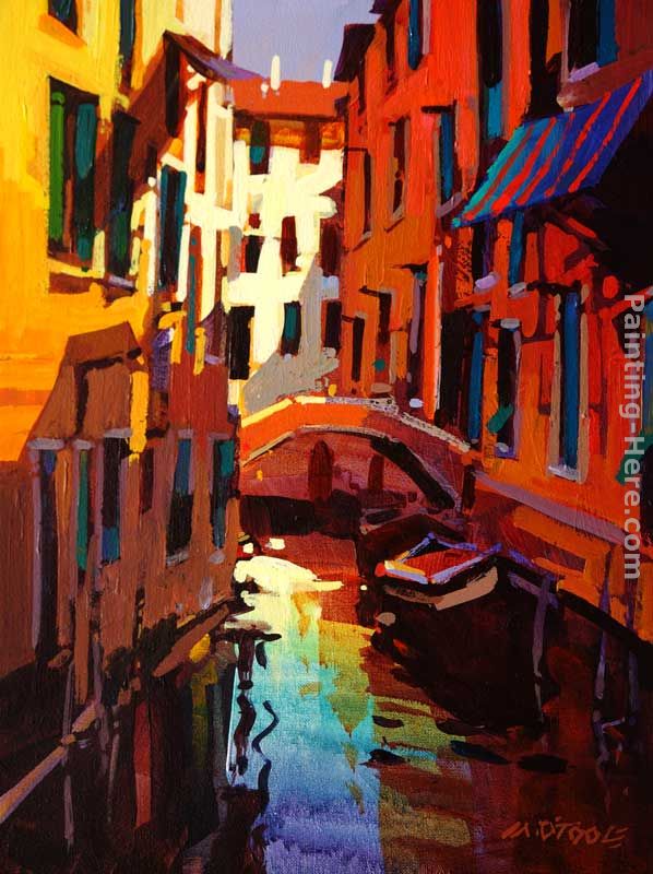 A Canal in Venice painting - Michael O'Toole A Canal in Venice art painting